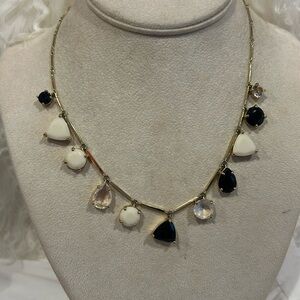Kate Spade Black, White & Clear Crystal Dangles Necklace-NWOT